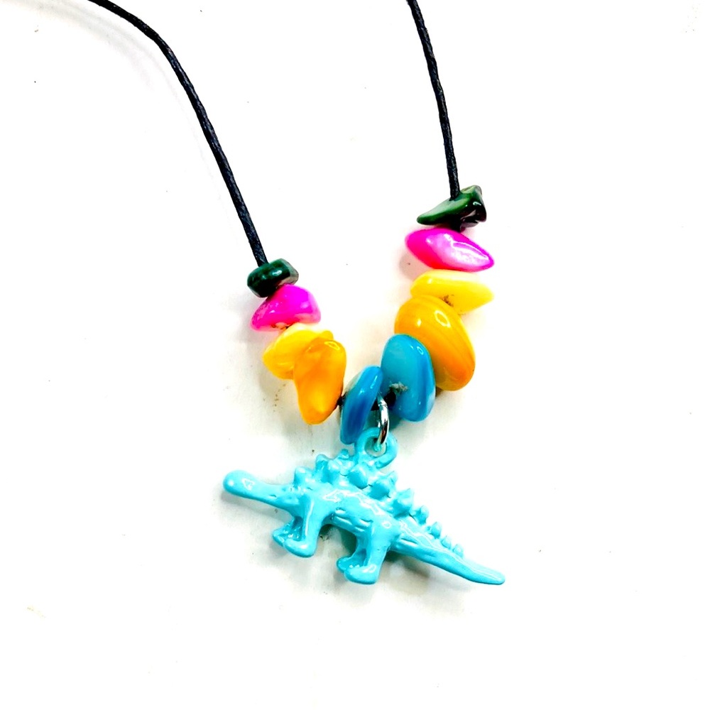 Aqua Stegosaurus Necklace
